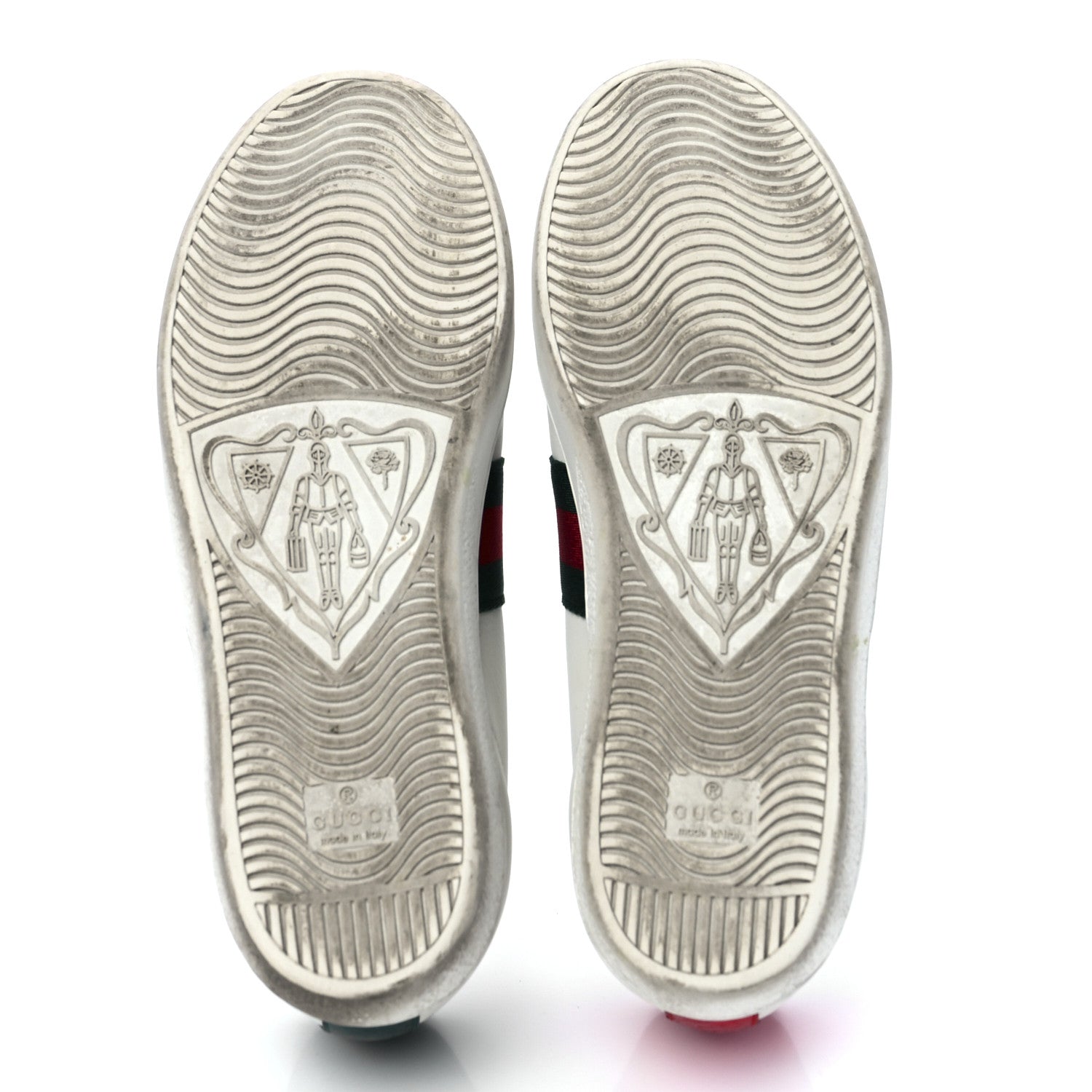 Gucci Calfskin Ayers Bee Embroidered Womens Ace Sneakers 39 White Green 5 of 12
