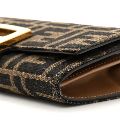 Fendi Fabric Jacquard FF 1974 Continental Wallet On Chain Tobacco Moro 11 of 13