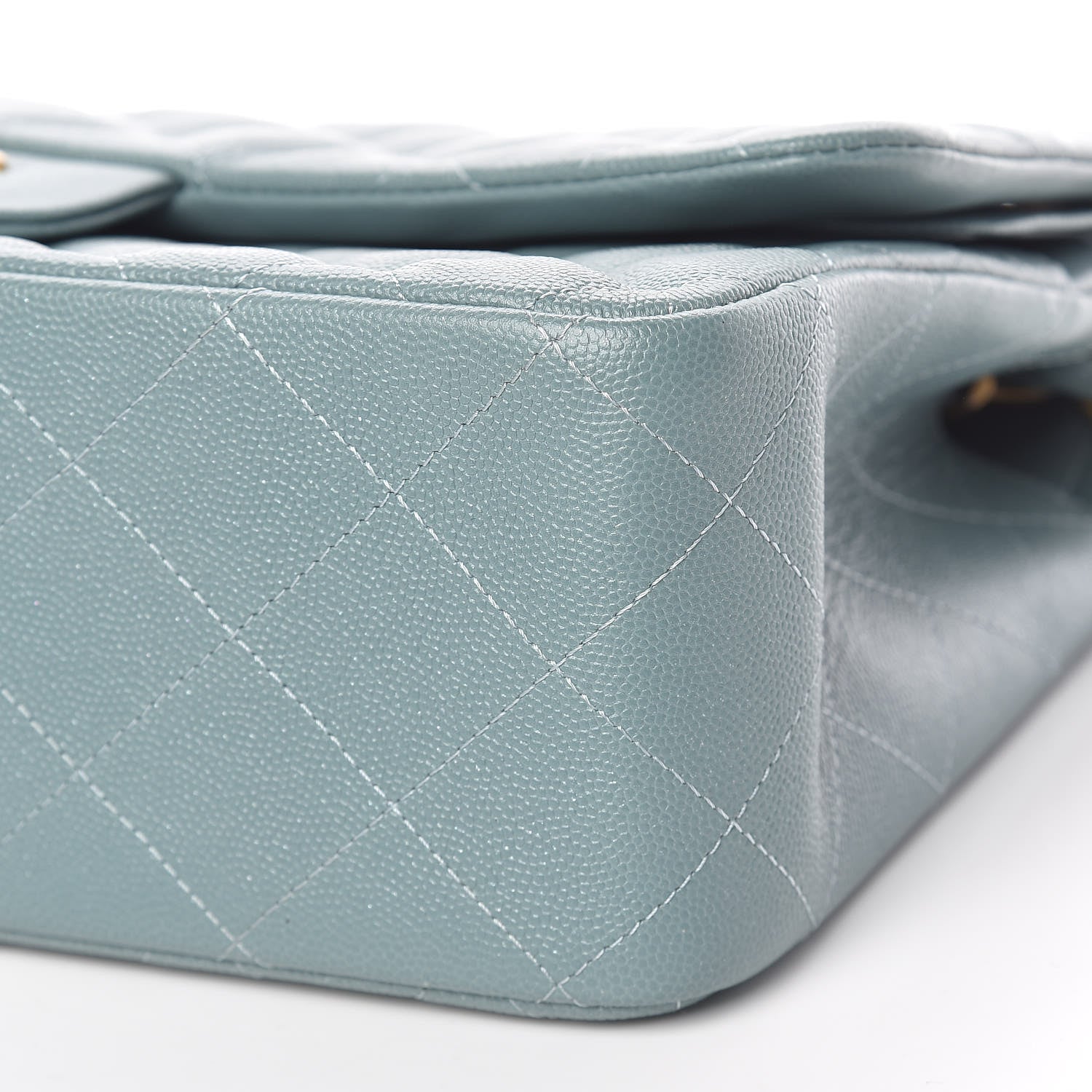 Chanel Iridescent Caviar Quilted Jumbo Double Flap Light Blue 7 of 10