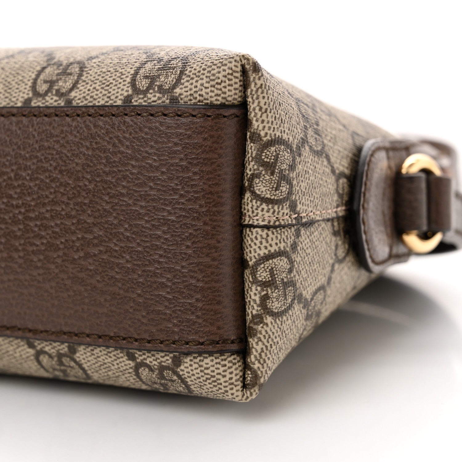 Gucci GG Supreme Monogram Textured Dollar Calfskin Web Small Ophidia Dome Shoulder Bag Beige Ebony New Acero 10 of 11
