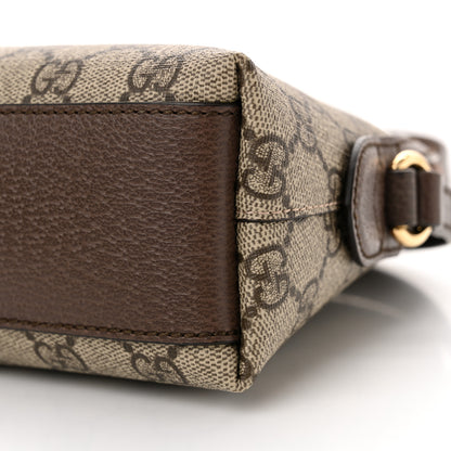 Gucci GG Supreme Monogram Textured Dollar Calfskin Web Small Ophidia Dome Shoulder Bag Beige Ebony New Acero 10 of 11