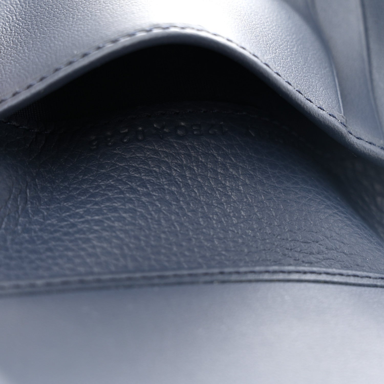 Christian Dior Grained Calfskin Oblique Saddle Bifold Card Holder Blue 7 of 8
