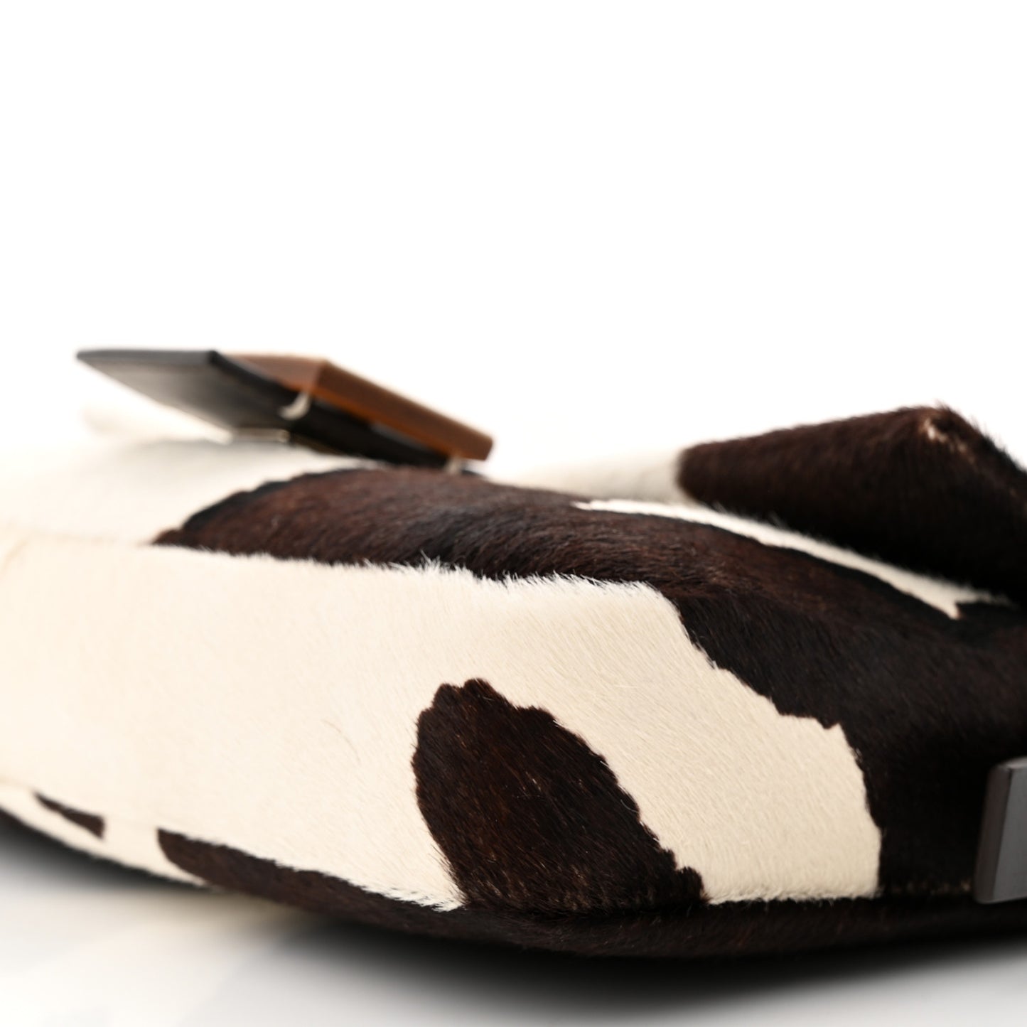 Calf Hair Baguette White Brown