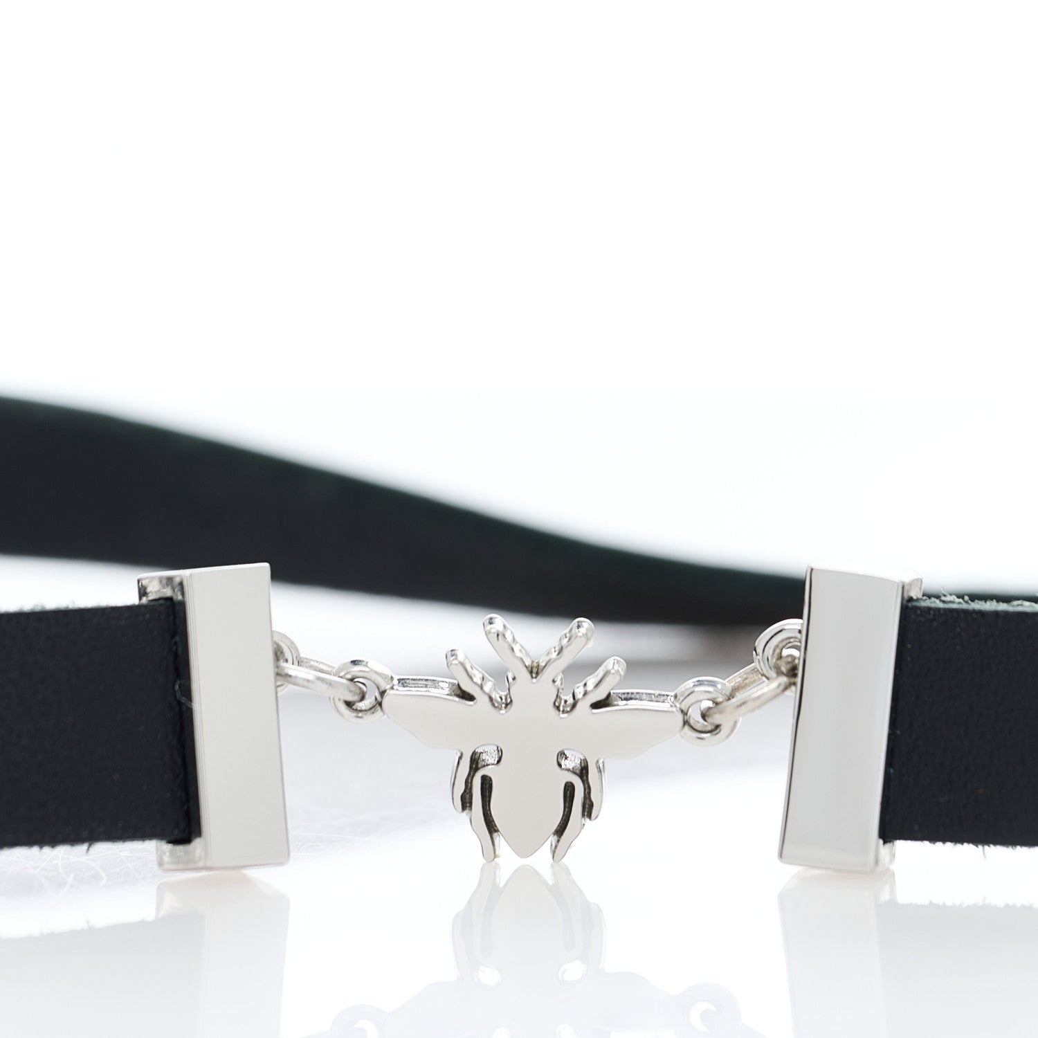 Christian Dior Calfskin Dior Bee Double Necklace Black 2 of 3