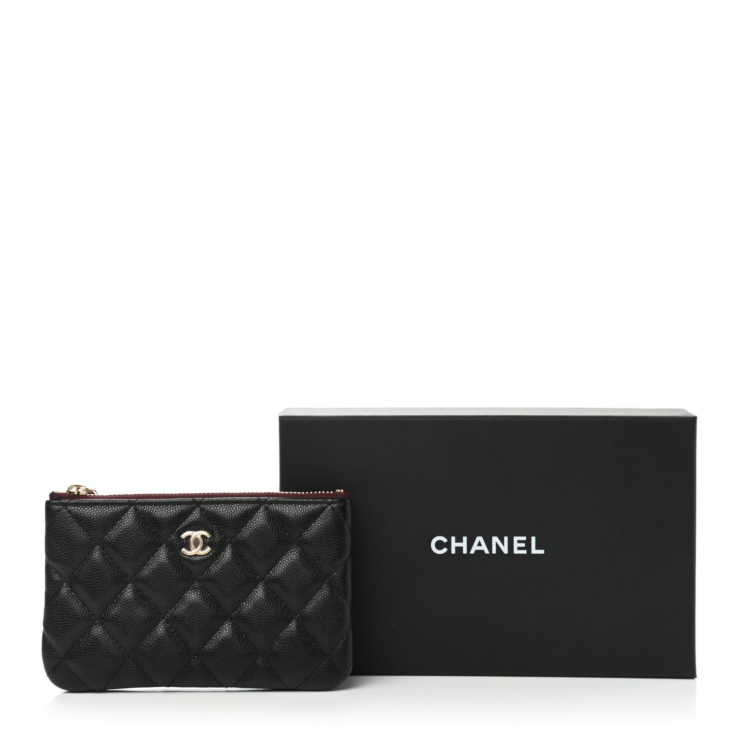 Caviar Quilted Small Cosmetic Case Black
