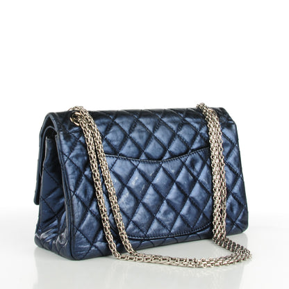 Chanel Metallic Aged Calfskin Quilted 2.55 Reissue 226 Flap Blue 3 of 7