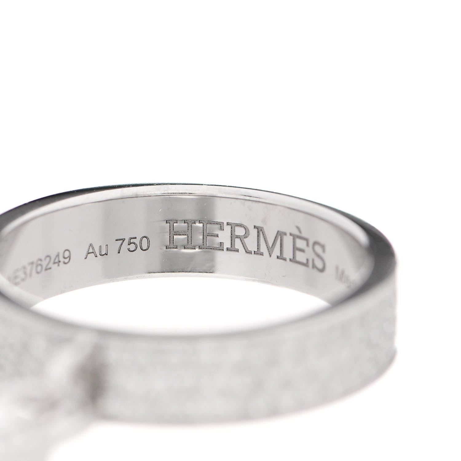 Hermes 18K White Gold Diamond Kelly Clochette Double Ring 50 5.25 6 of 8