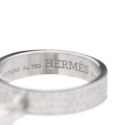 Hermes 18K White Gold Diamond Kelly Clochette Double Ring 50 5.25 6 of 8