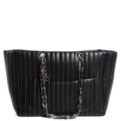 Chanel Lambskin Vertical Quilted Large Mademoiselle Tote Black 1 of 7