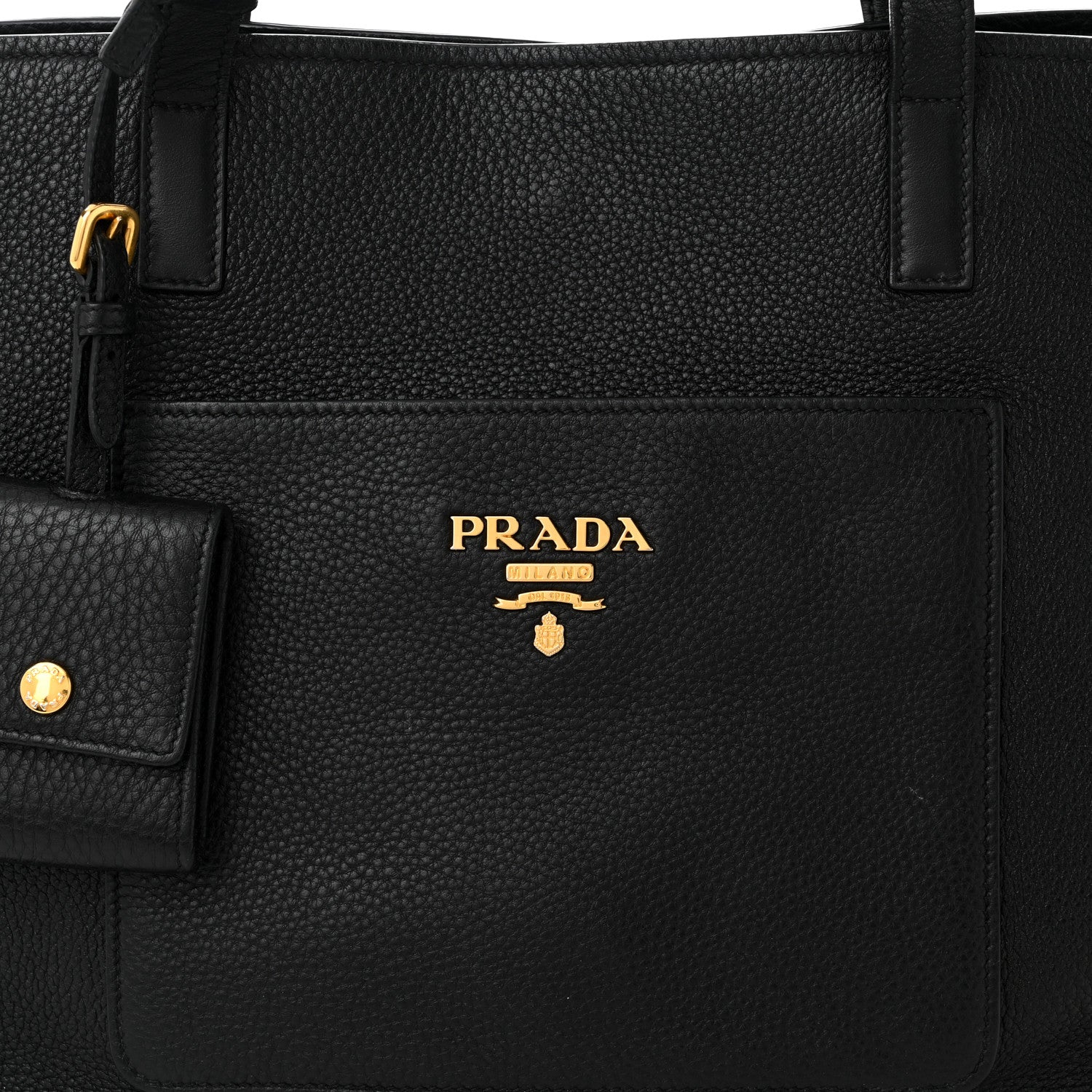 Prada Vitello Daino Pocket Shopping Tote Black 9 of 11