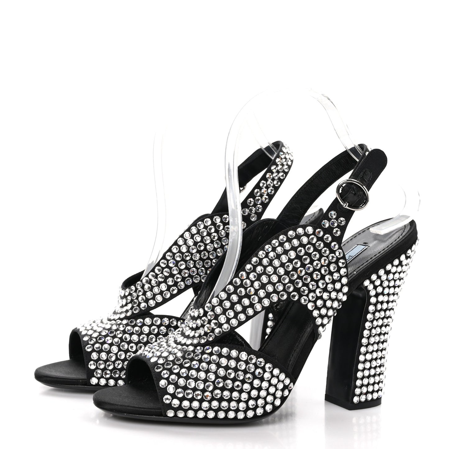 Satin Crystal Calzature Donna 105mm Sandals 39 Cristal