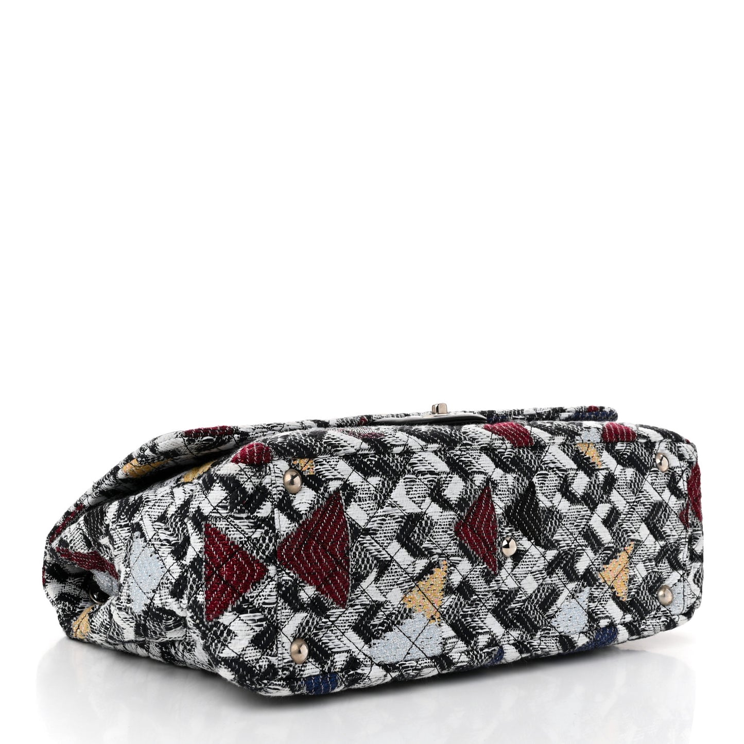 Tweed Strass Quilted XXL Plane Flap Black Multicolor