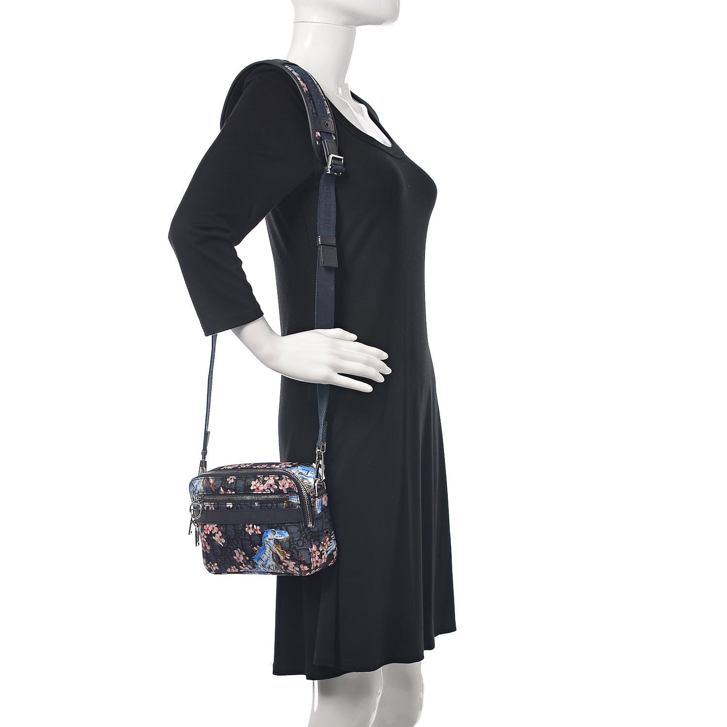 x Sorayama Nylon Grained Calfskin Safari Bag Navy Blue