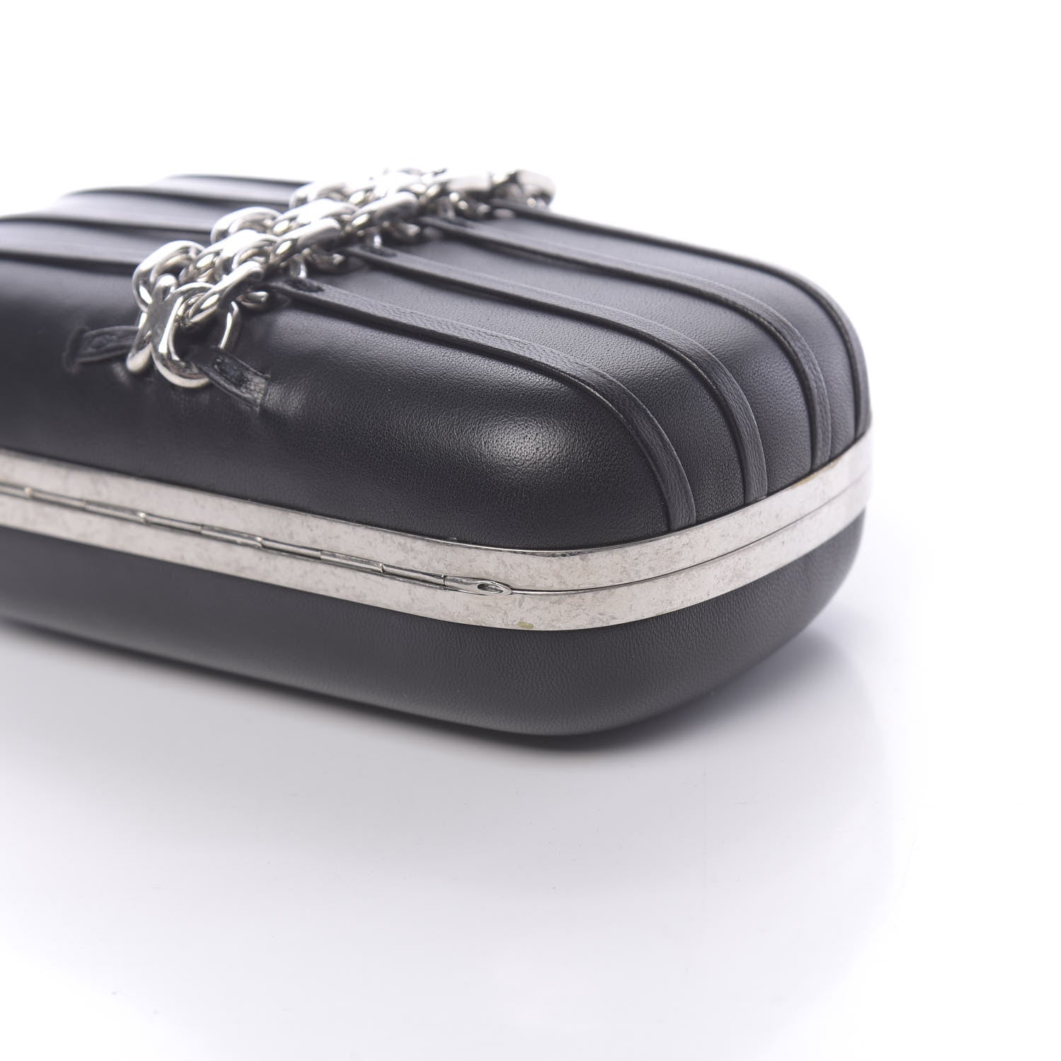 Alexander McQueen Nappa Skull Chain Box Clutch Black 9 of 12