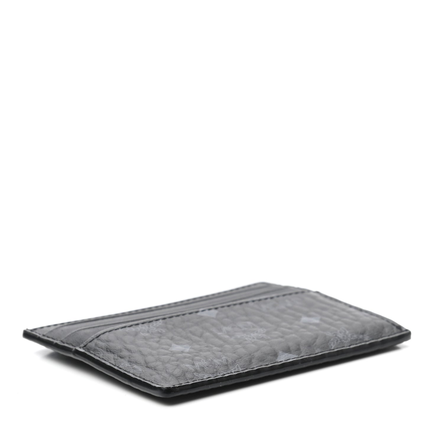 Calfskin Visetos Card Case Black