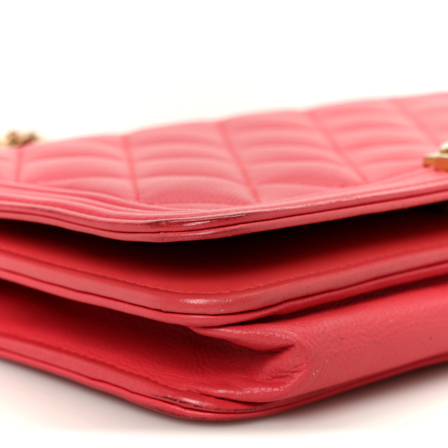 Chanel Caviar Quilted Boy Wallet On Chain WOC Dark Pink 10 of 12