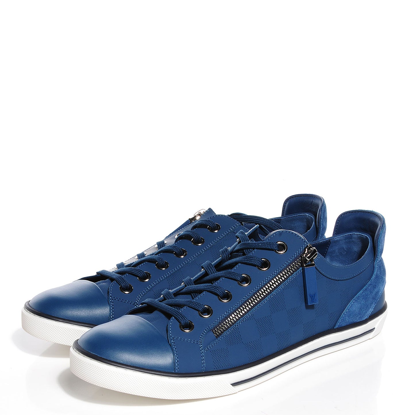 Damier Challenge Zip Up Sneakers 9 Blue