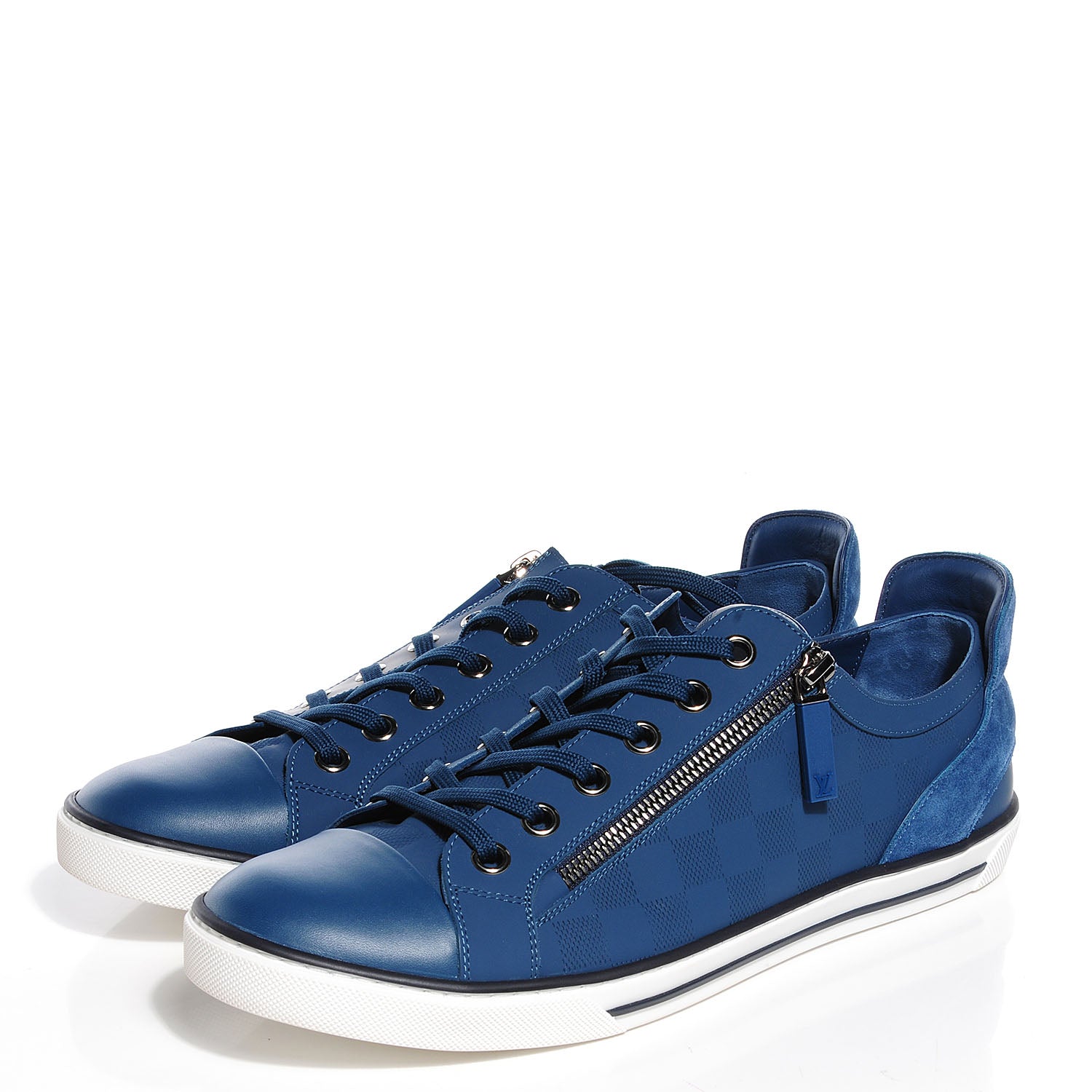 Louis Vuitton Damier Challenge Zip Up Sneakers 9 Blue 3 of 7