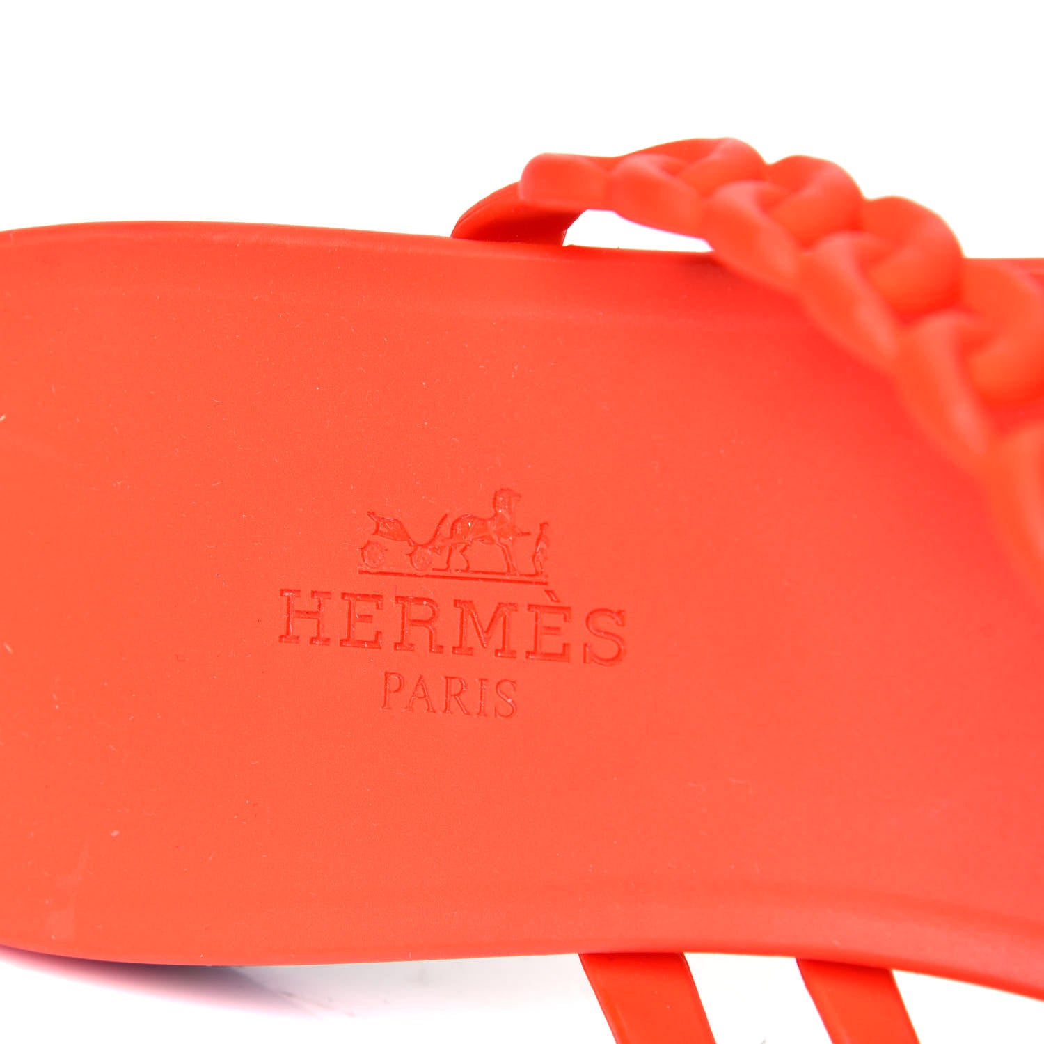 Hermes Rubber Chaine d'Ancre Nude Sandals 40 Pavot 5 of 5