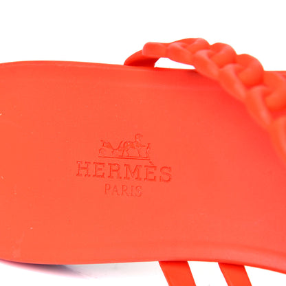 Hermes Rubber Chaine d'Ancre Nude Sandals 40 Pavot 5 of 5