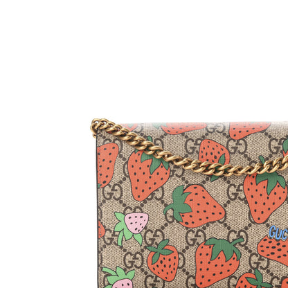 Gucci GG Supreme Monogram Strawberry Chain Wallet 11 of 12