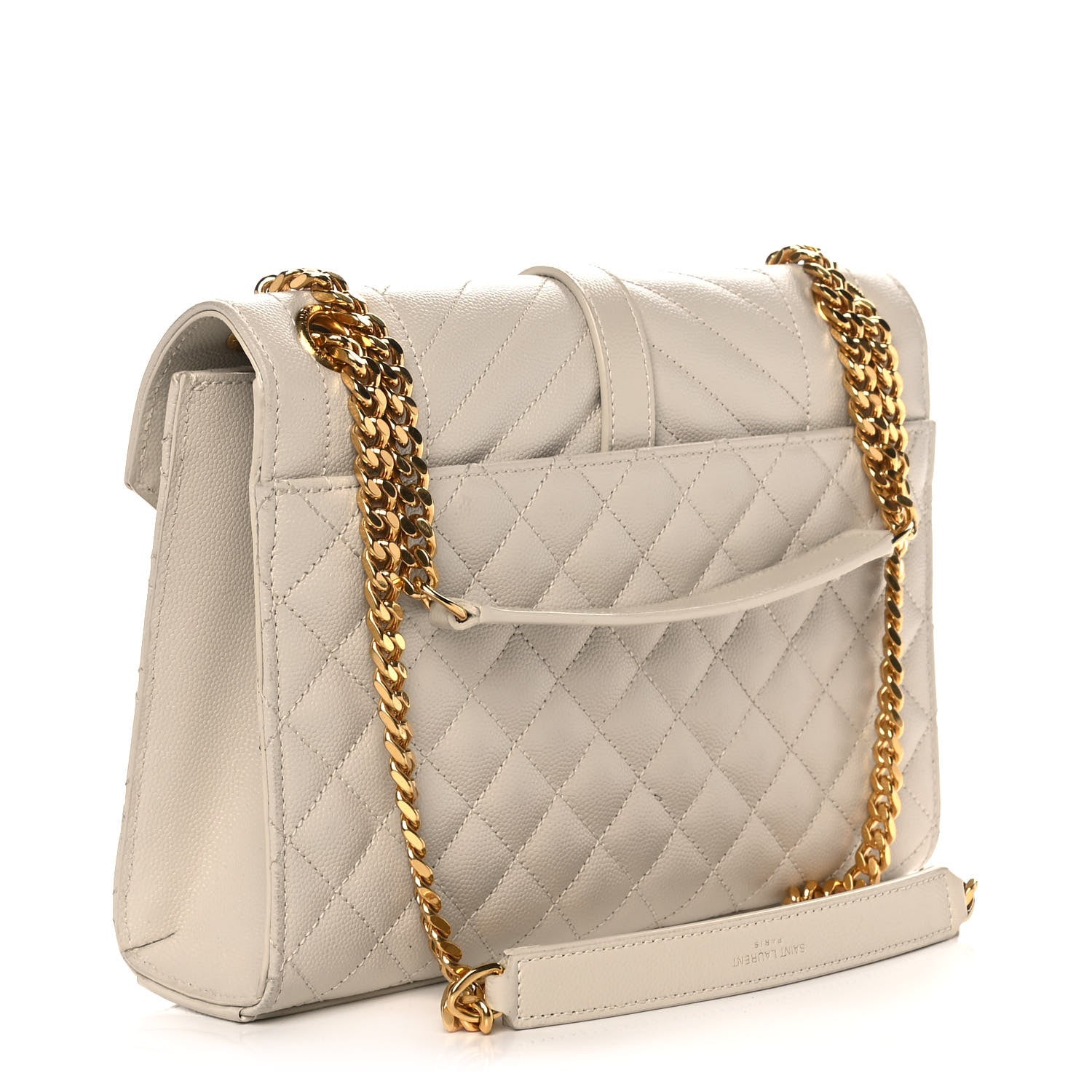 Saint Laurent Grain De Poudre Textured Mixed Matelasse Medium Triquilt Monogram Satchel Porcellana 3 of 13