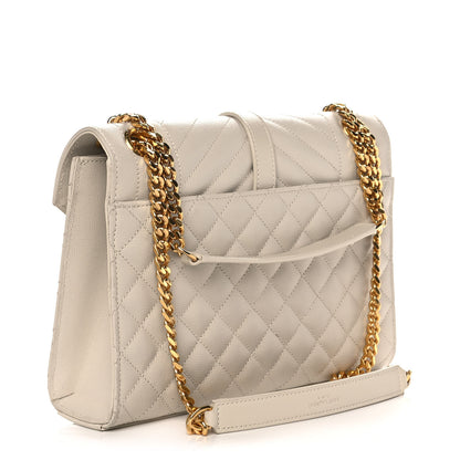 Saint Laurent Grain De Poudre Textured Mixed Matelasse Medium Triquilt Monogram Satchel Porcellana 3 of 13