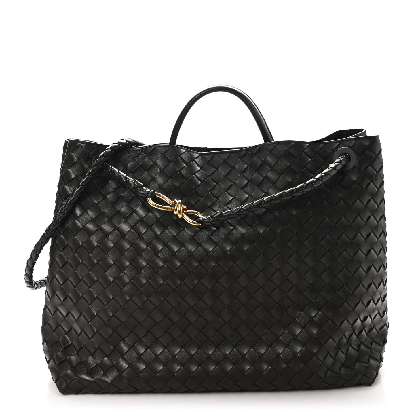 Nappa Intrecciato Large Andiamo Shoulder Bag Fondant