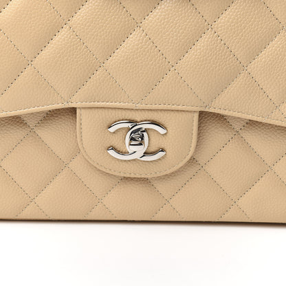 Chanel Caviar Quilted Jumbo Double Flap Light Beige 10 of 11