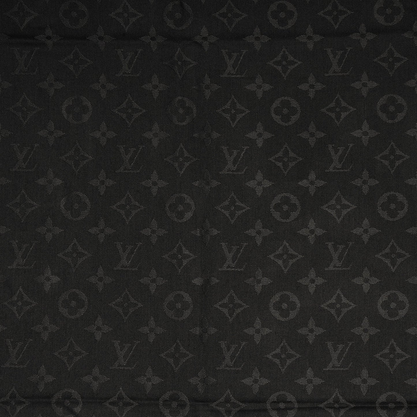 Wool Silk Monogram Shawl Anthracite
