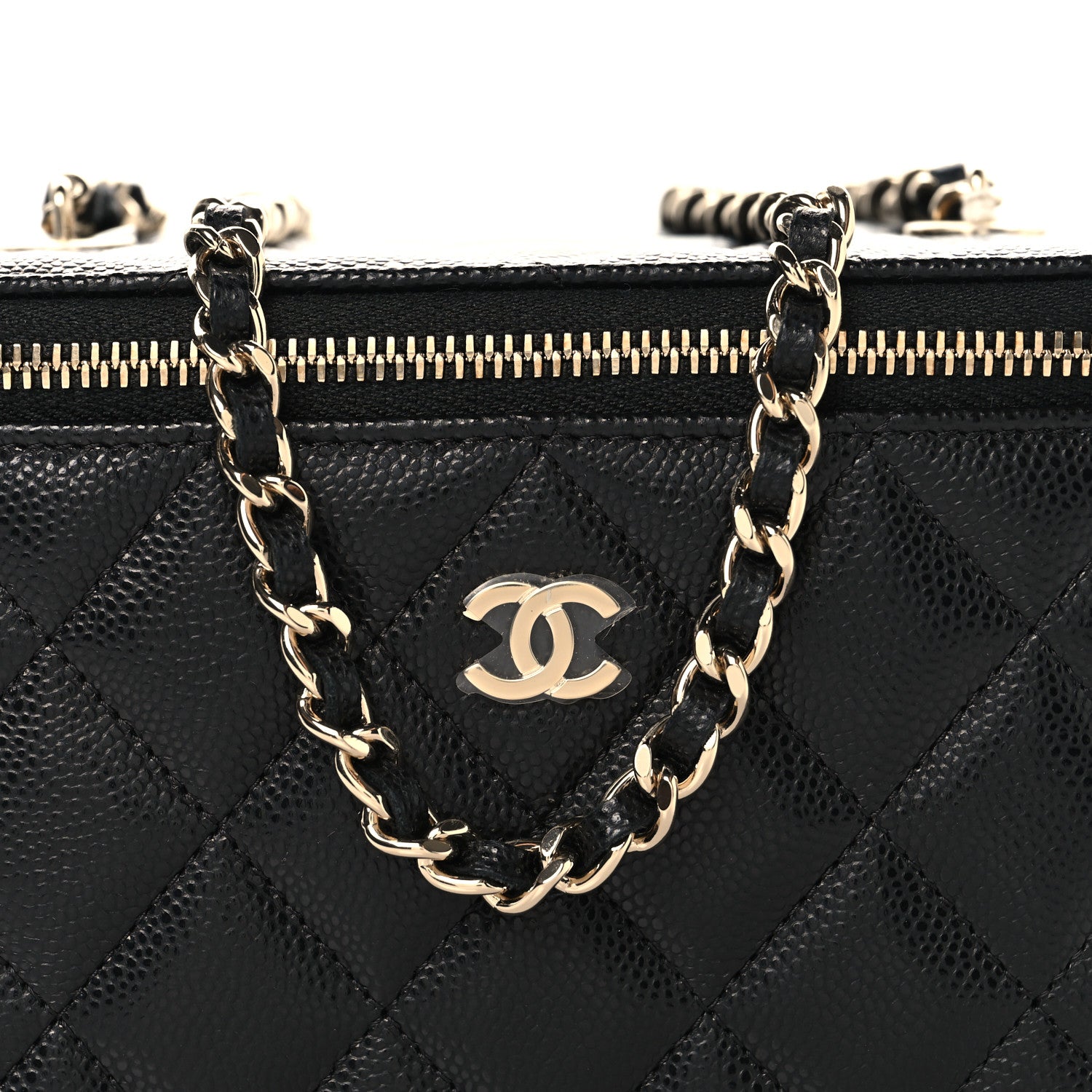 Chanel Caviar Quilted Small Vanity Case With Chain Black 9 of 12