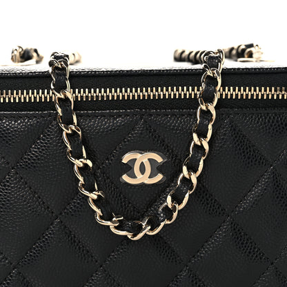 Chanel Caviar Quilted Small Vanity Case With Chain Black 9 of 12