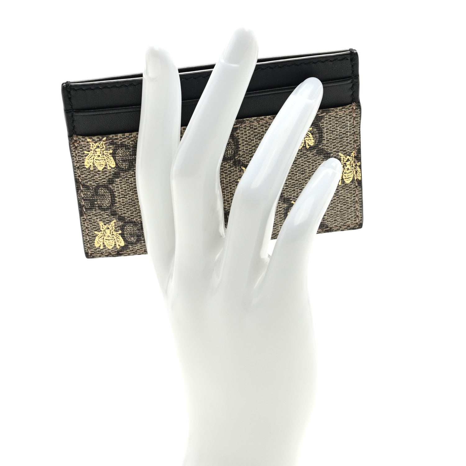 Gucci GG Supreme Monogram Bees Card Holder Black 2 of 6