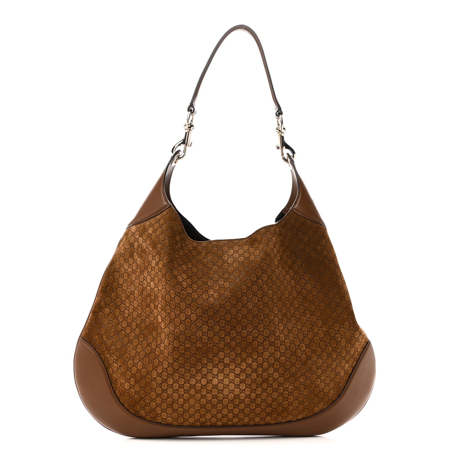 Gucci GG Suede B Large Shoulder Bag Brown 1 of 10