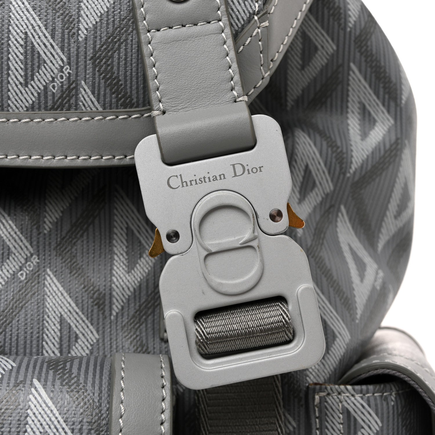 Christian Dior Coated Canvas CD Diamond Large Hit The Road Backpack Gray 11 of 12