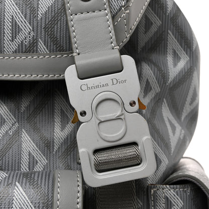 Christian Dior Coated Canvas CD Diamond Large Hit The Road Backpack Gray 11 of 12