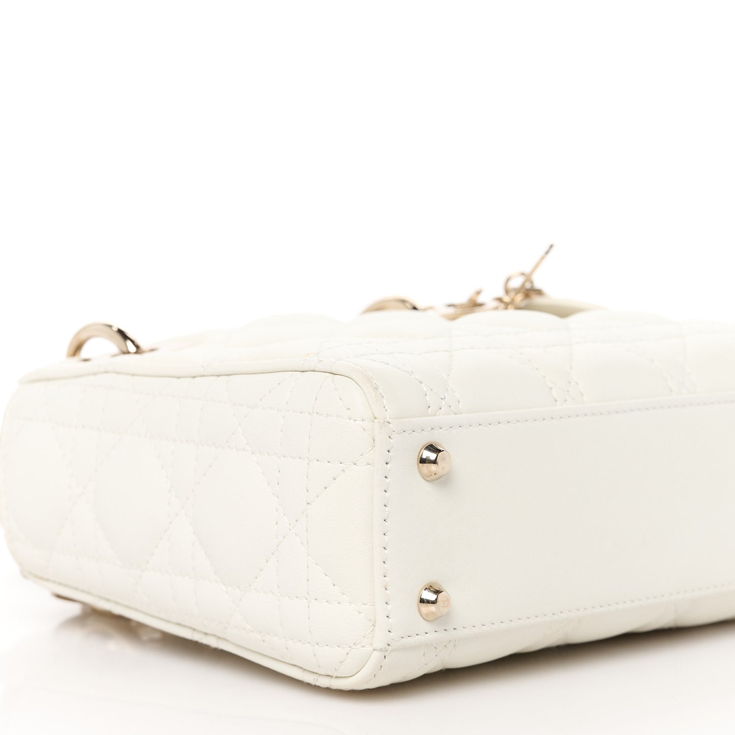 Lambskin Cannage Mini Lady Dior White