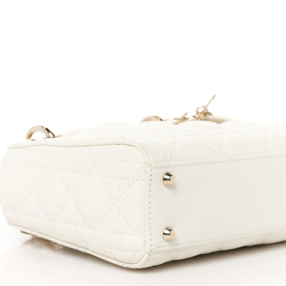 Christian Dior Lambskin Cannage Mini Lady Dior White 9 of 12