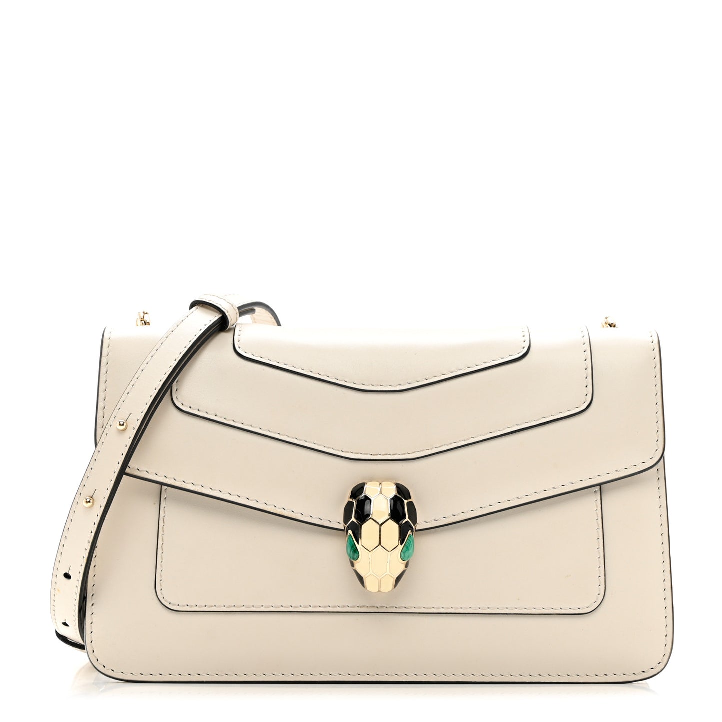 Calfskin Serpenti Forever Crossbody Bag White