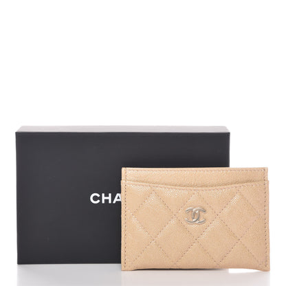 Chanel Iridescent Caviar Quilted Card Holder Beige 9 of 9