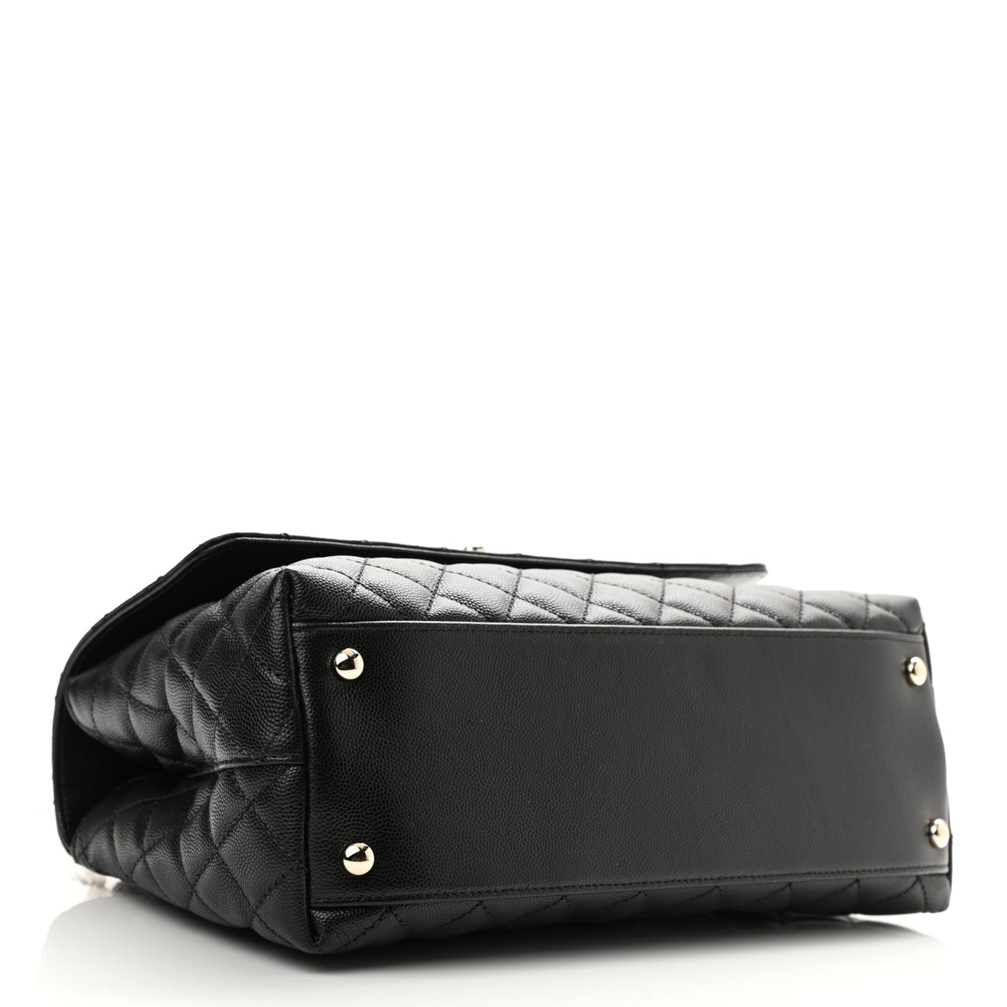 Caviar Quilted Small Coco Handle Flap Black