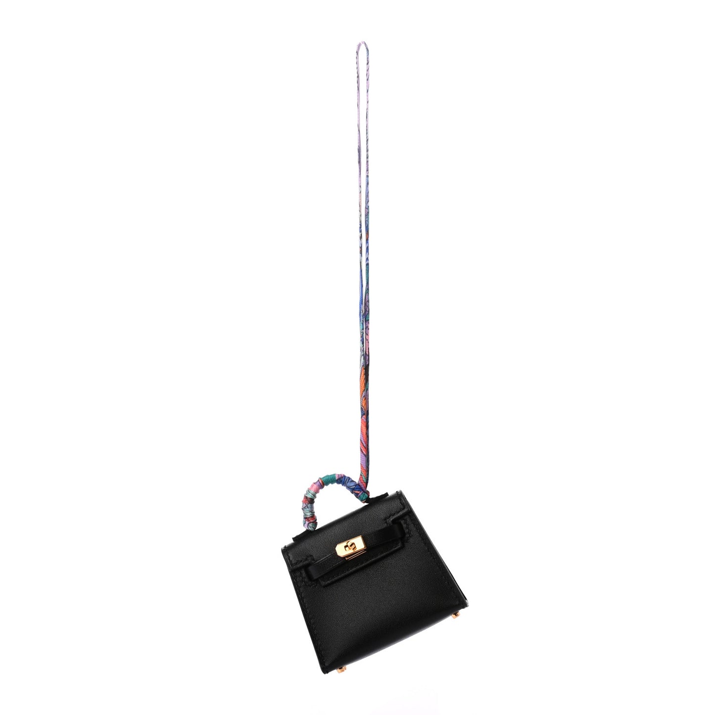 Tadelakt Mini Kelly Twilly Bag Charm Black