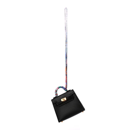 Hermes Tadelakt Mini Kelly Twilly Bag Charm Black 1 of 4
