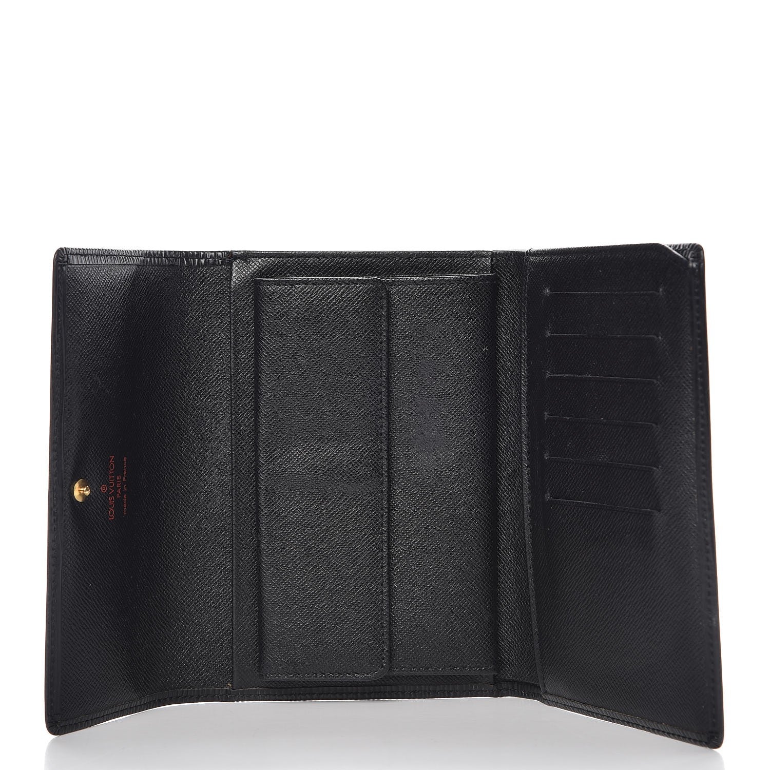 Louis Vuitton Epi Porte Tresor Etui Papiers Wallet Black 5 of 10