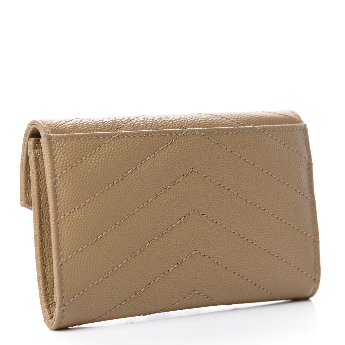 Grain De Poudre Matelasse Chevron Small Monogram Envelope Wallet Darke Beige