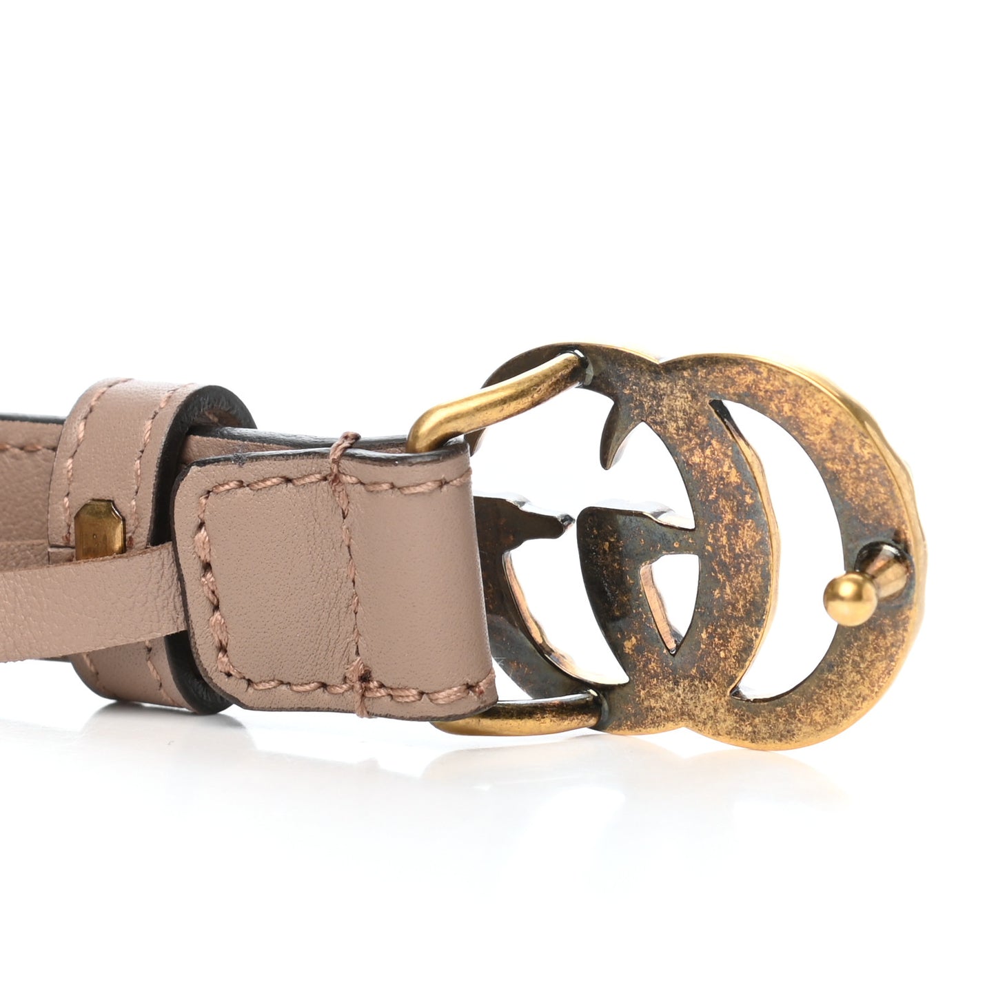 Moon Calfskin Pearl Double G 20mm Belt 80 32 Porcelain Rose