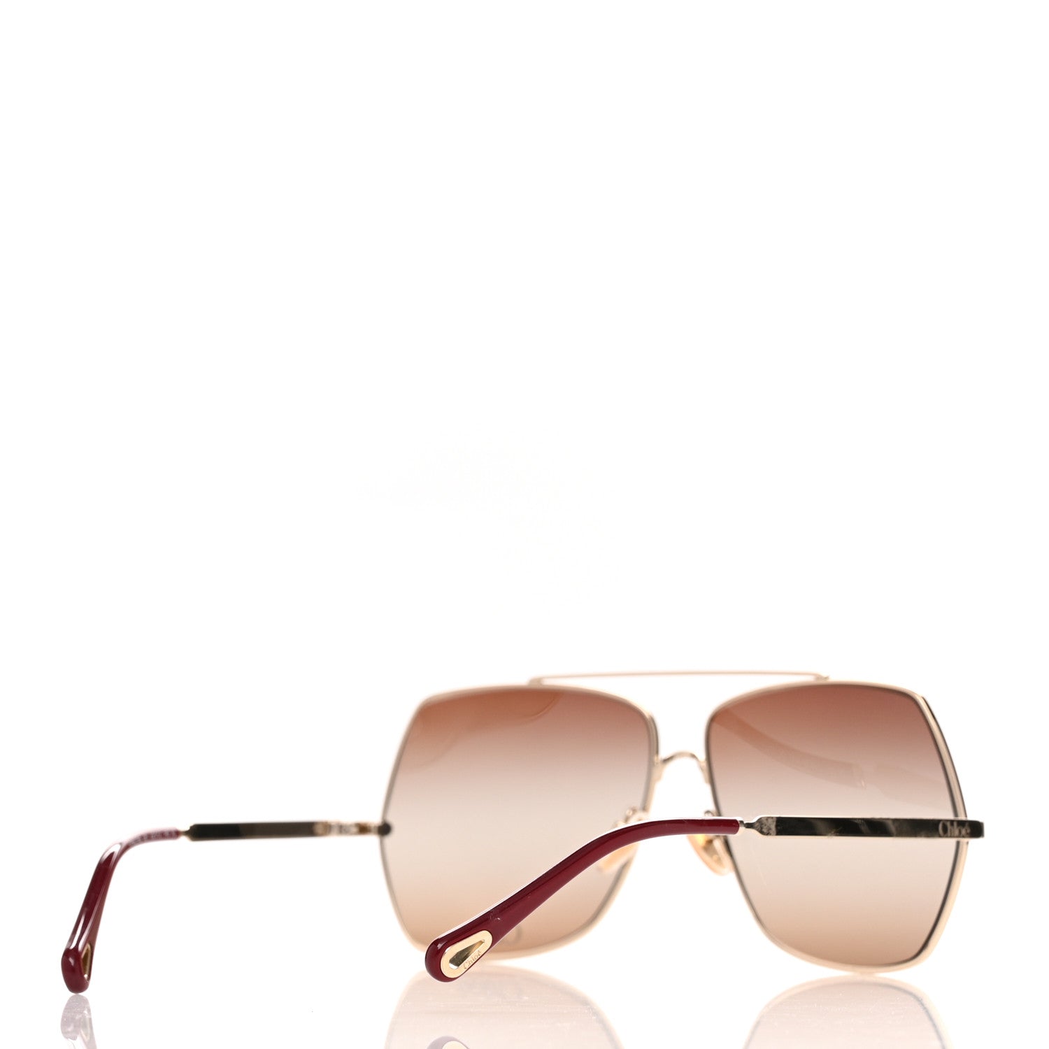 Chloe Metal Aly Square Sunglasses CH0278S Gold Brown 4 of 10