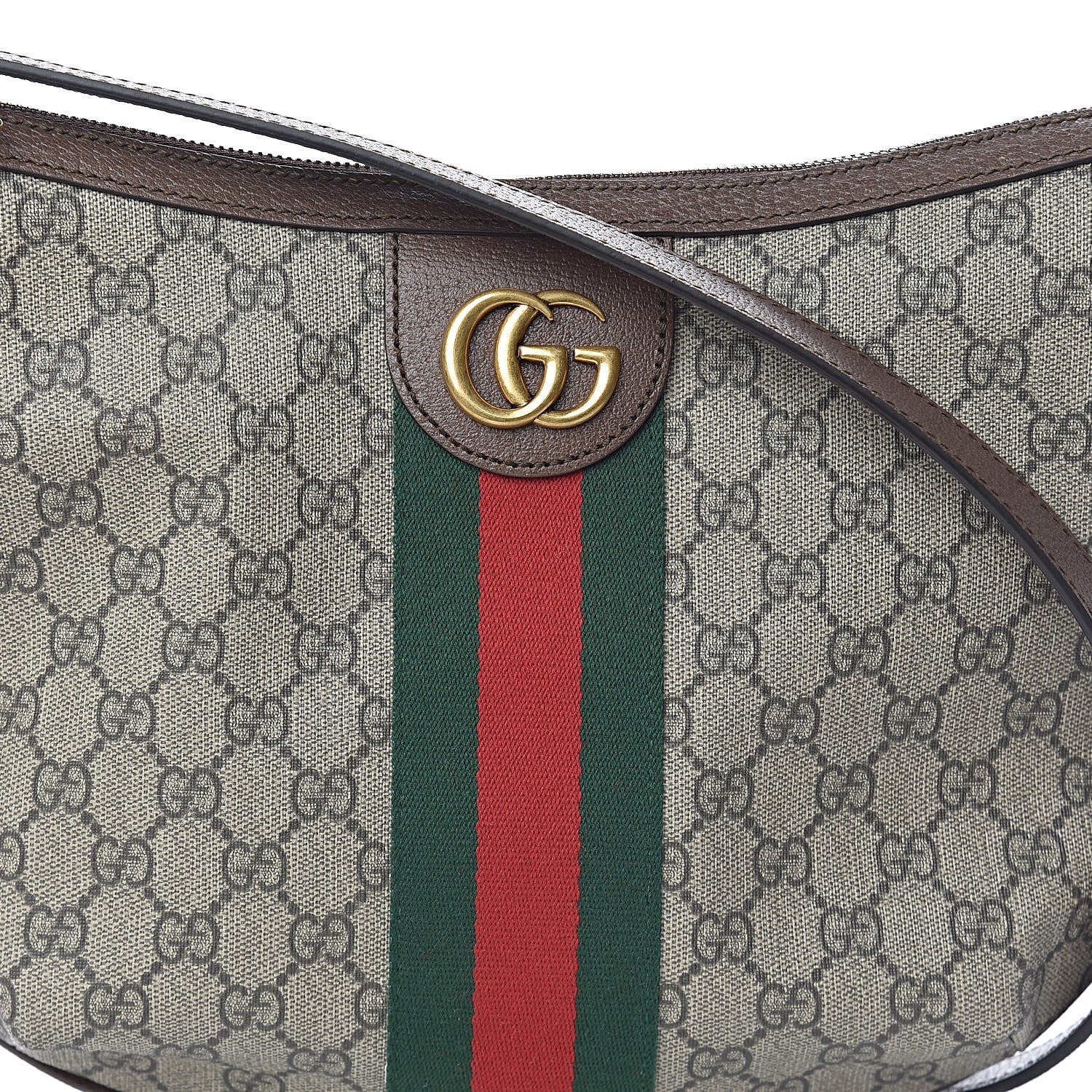 Gucci GG Supreme Monogram Web Small Ophidia Half Moon Hobo Brown 10 of 10