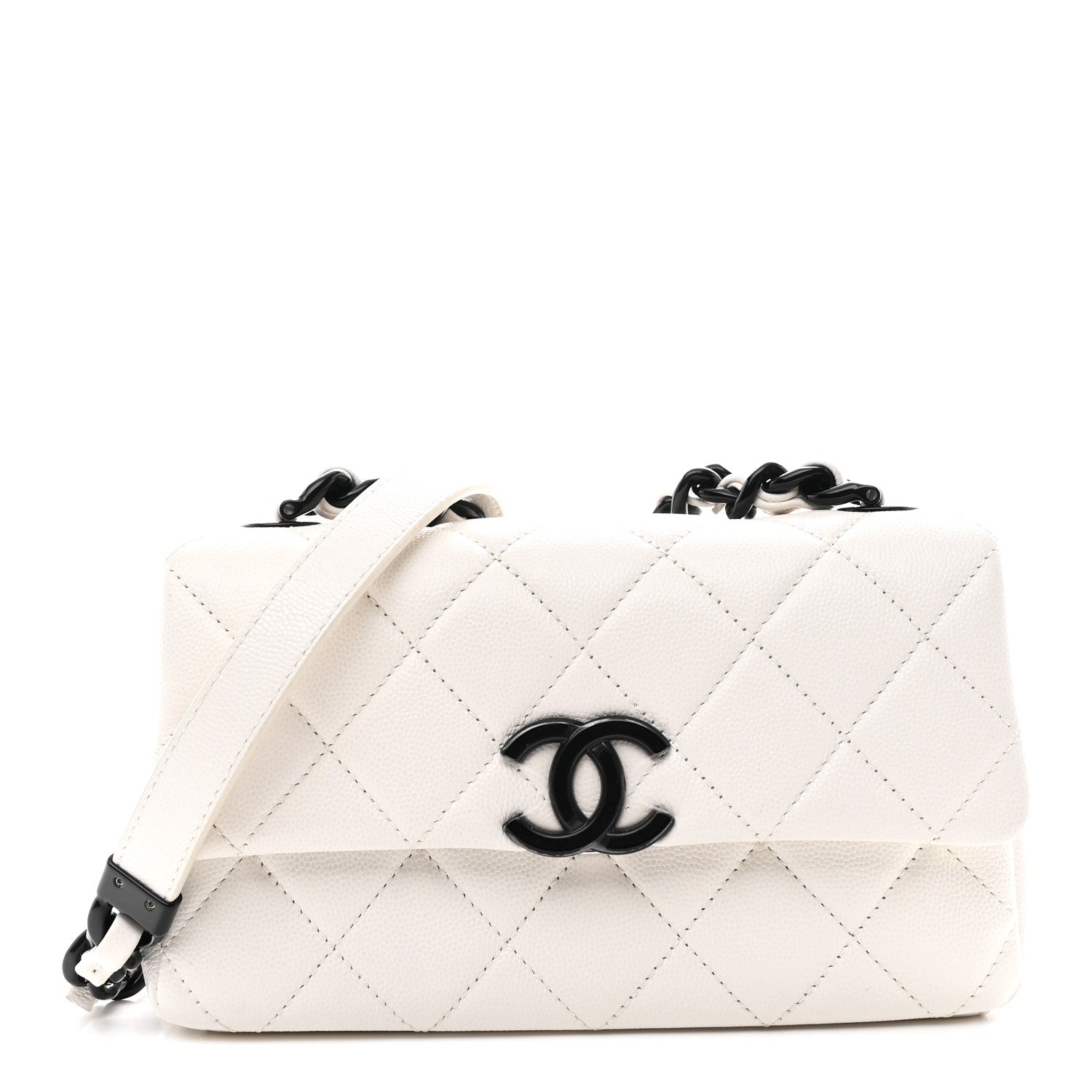 Chanel Caviar Quilted My Everything Small Flap White Black 1 of 10