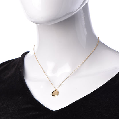 Tiffany 18K Yellow Gold Notes Letter "N" Disc Charm Pendant Necklace 2 of 6